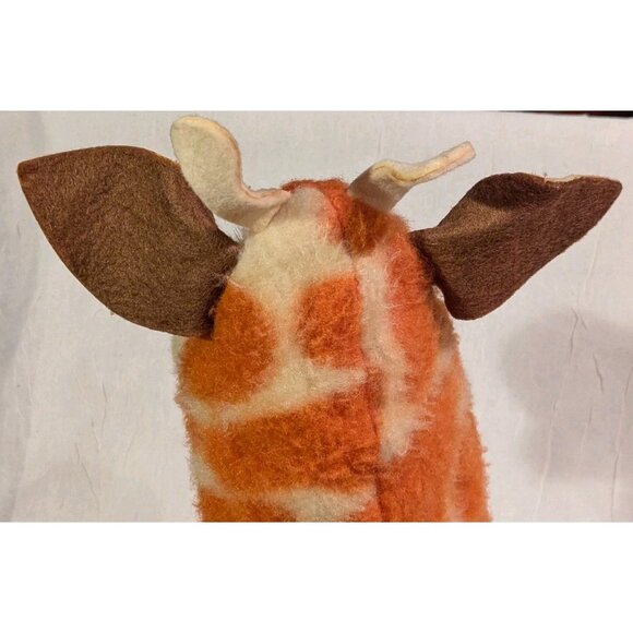 Animal Fair Hand Puppet Giraffe Plush Faux Fur Stuffed Toy Kitschy Odd Vintage - Picture 8 of 16